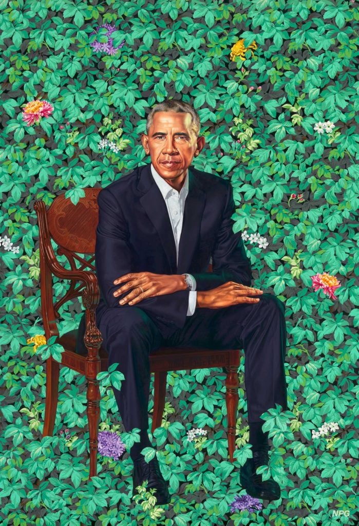 Kehinde Wiley, Barack Obama (2018). Courtesy of the National Portrait Gallery.