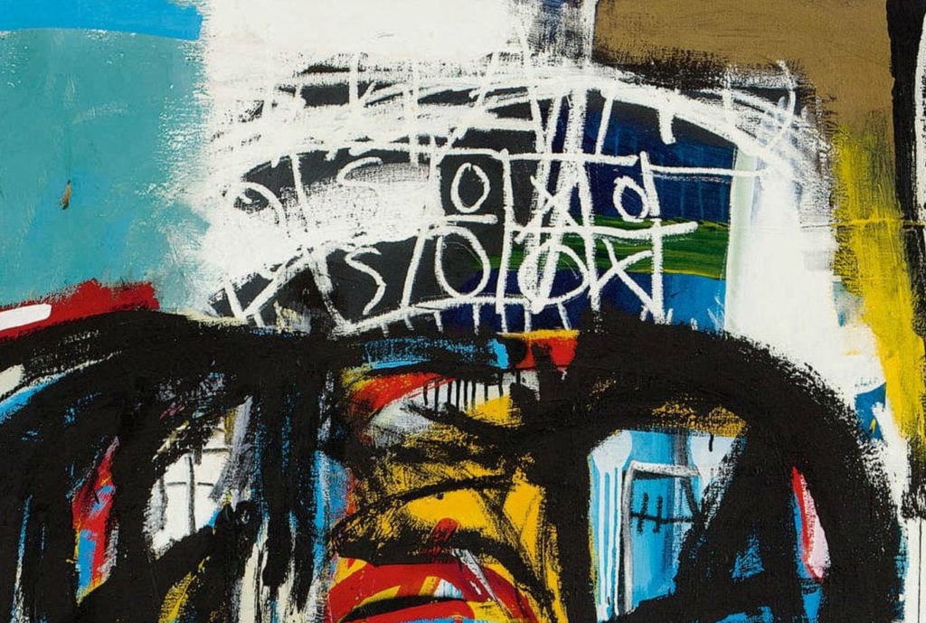 Symbols above the head: Detail of Basquiat's Untitled (1982).