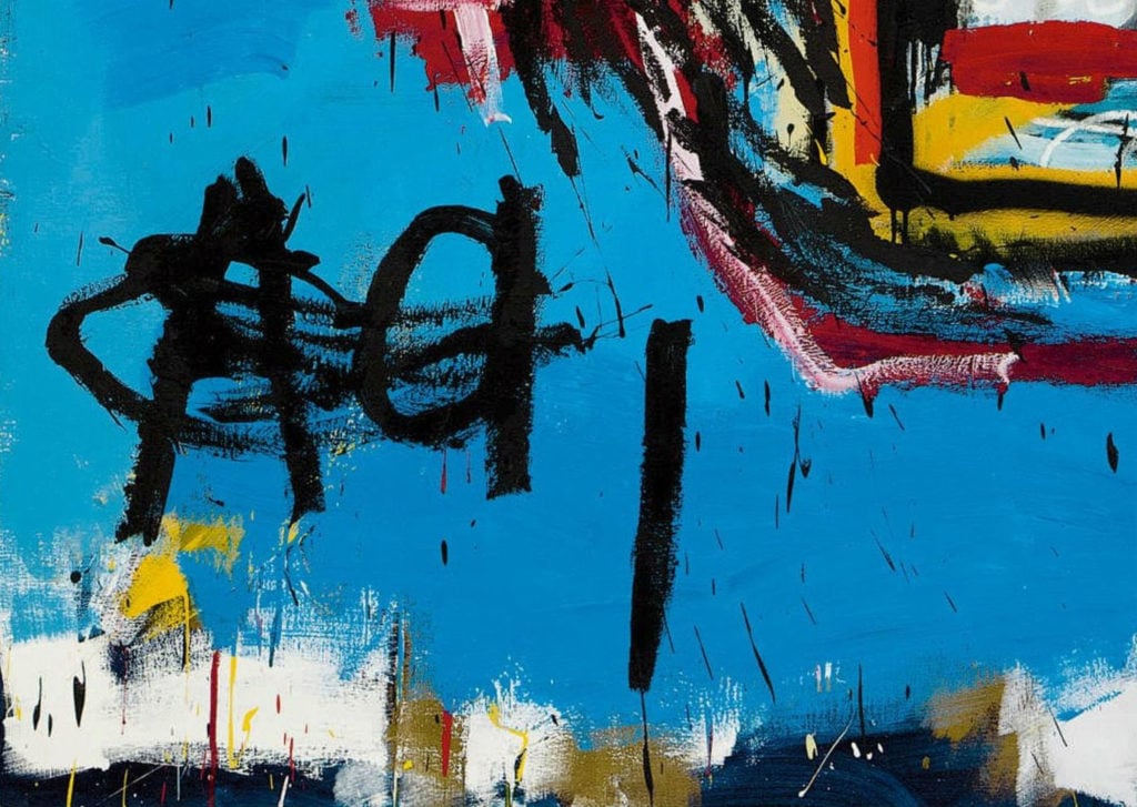 The repeated letter "A": Detail of Basquiat's Untitled (1982).