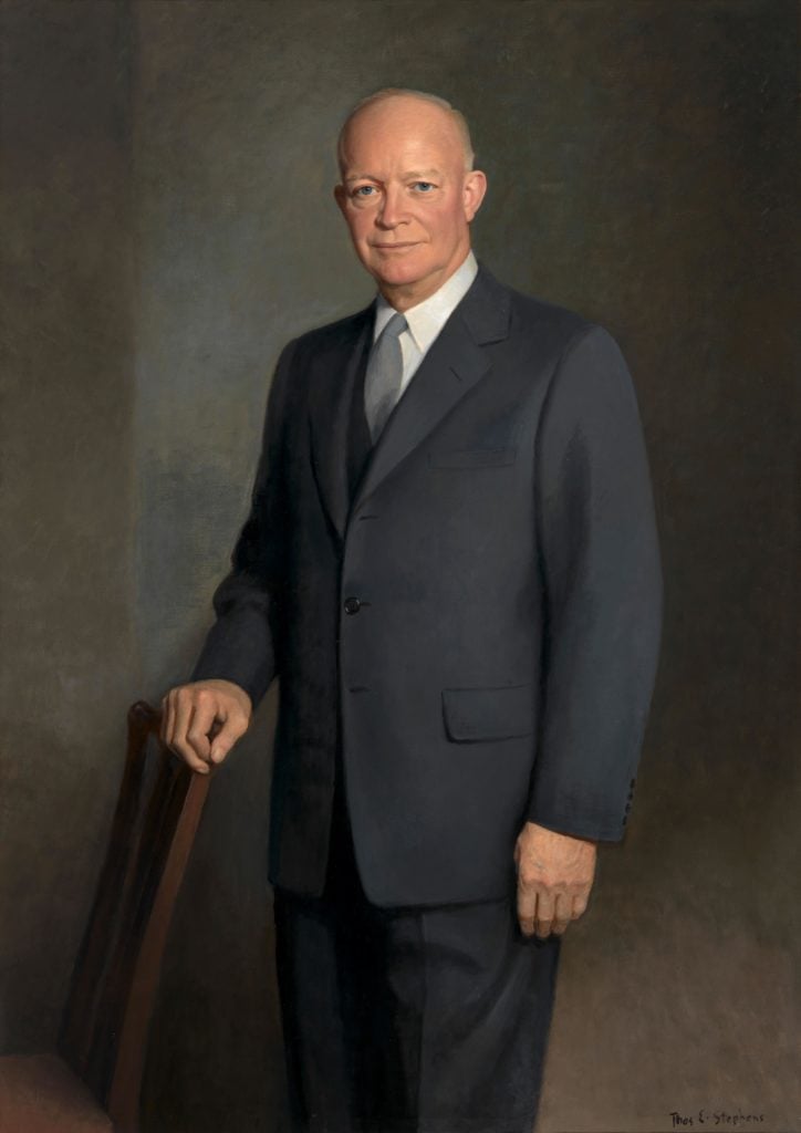 Thomas E. Stephens, <em> Dwight D. Eisenhower</em> (1955). Image courtesy National Portrait Gallery.