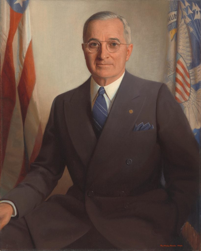 Jay Wesley Jacobs, <em> Harry S. Truman</em> (1945). Image courtesy National Portrait Gallery.