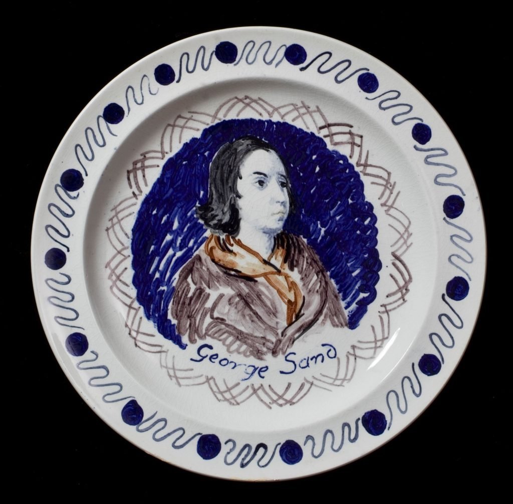 Vanessa Bell and Duncan Grant, <em>The Famous Women Dinner Service</em>, George Sand (c. 1932–34). Photo courtesy Piano Nobile/Robert Travers Works of Art Limited.
