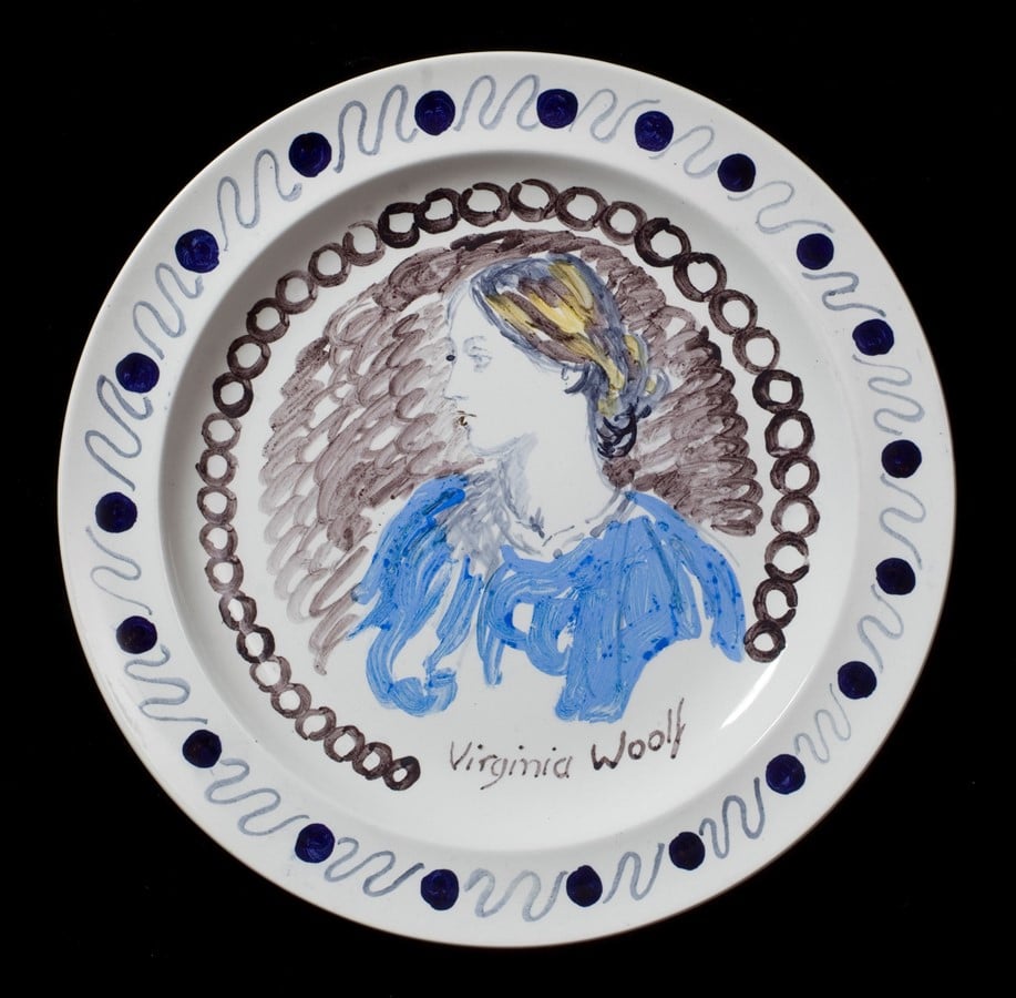 Vanessa Bell and Duncan Grant, The Famous Women Dinner Service, Virginia Woolf (c. 1932–34). Photo courtesy Piano Nobile/Robert Travers Works of Art Limited.