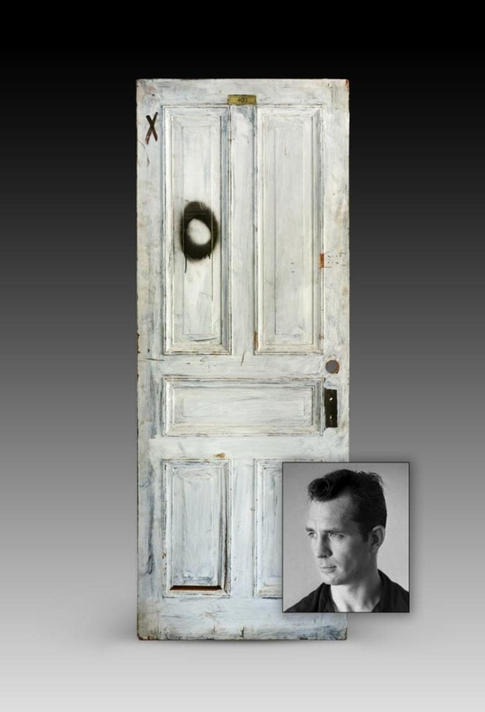 Jack Kerouac's door from the Chelsea Hotel is being sold at auction. Photo courtesy of Guernsey's. 