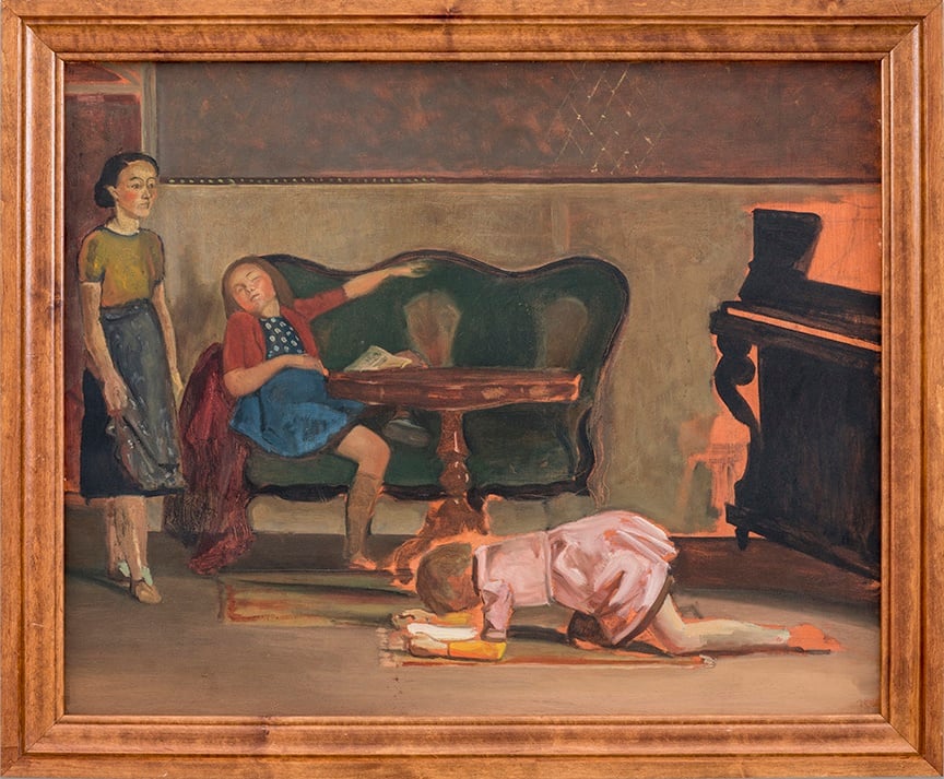 Balthus, <i>Study for Le Salon</i> (1941). © 2018 Artists Rights Society (ARS), New York / ADAGP, Paris <br>Courtesy Luxembourg & Dayan, New York and London