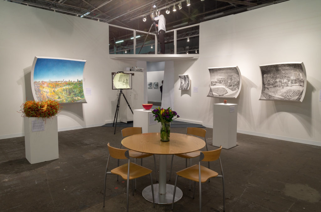Installation view of the Oakes Twins' work at the Armory Show. Photo courtesy of Ronald Feldman Gallery, New York.