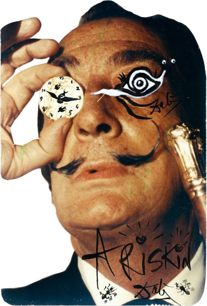 Salvador Dalí, <em>Overpainted Photographic Cutout Portrait</em>. Courtesy of Biblioctopus.