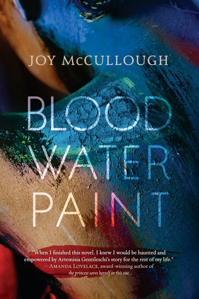 Joy McCullough, Blood Paint Water, a new book about Artemisia Gentileshi. Image courtesy of Dutton Books.