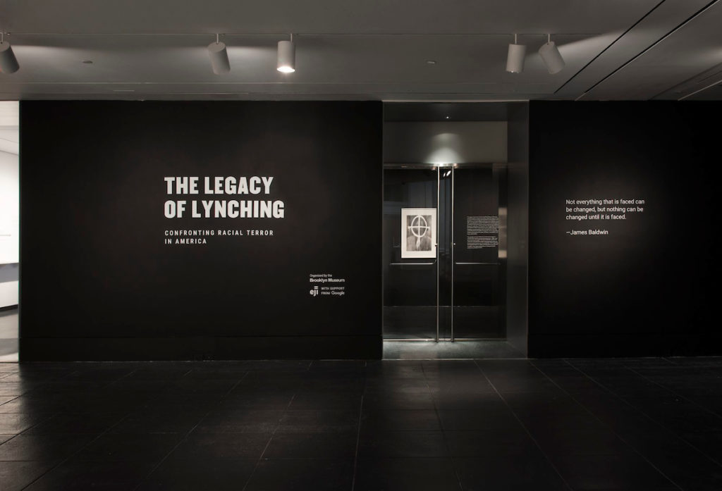 Installation view of "The Legacy of Lynching: Confronting Racial Terror in America" at the Brooklyn Museum. Photo by Jonathan Dorado.