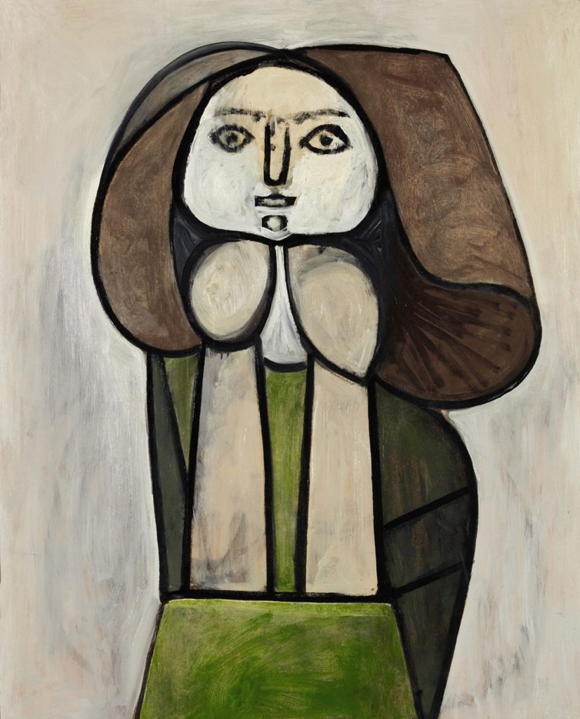 Pablo Picasso, <i>Pablo Picasso Femme à la robe verte (Femme Fleur)</i> (1946). Courtesy Sotheby's