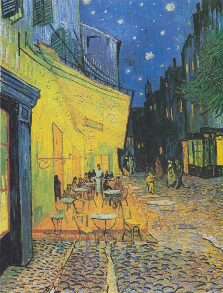 Vincent van Gogh, <em>Café Terrace at Night</em> (1888). Collection of tthe Kröller-Müller Museum, Otterlo, Netherlands. 