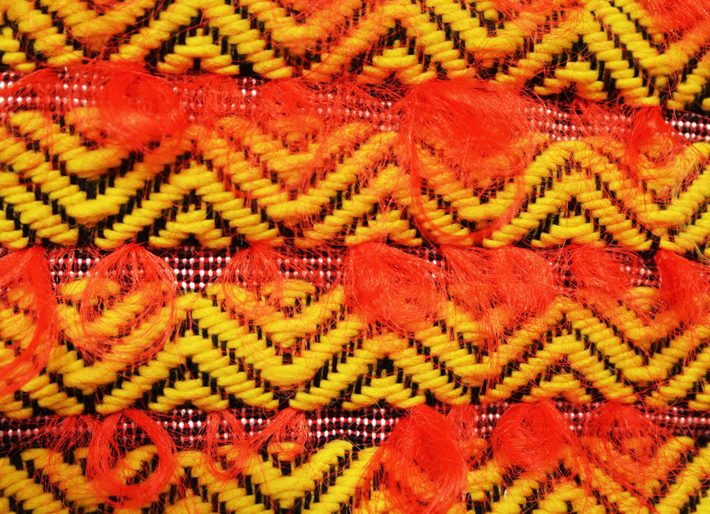 Detail of a woven work from Zoe Schlacter. Photo courtesy of the artist.