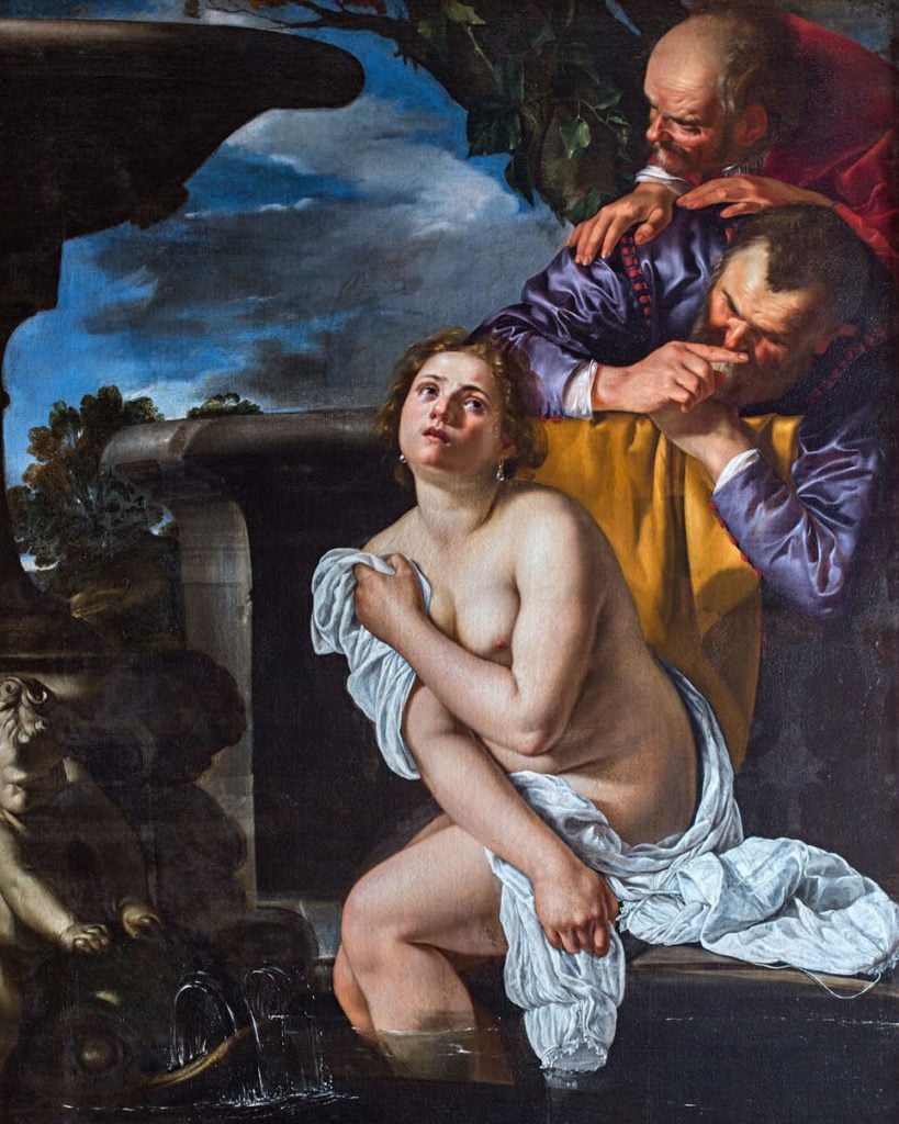 Artemisia Gentileschi, Susanna and the Elders (1622). Courtesy of the collection of the Marquess of Exeter, Burghley House, Stamford, Lincolnshire, England.