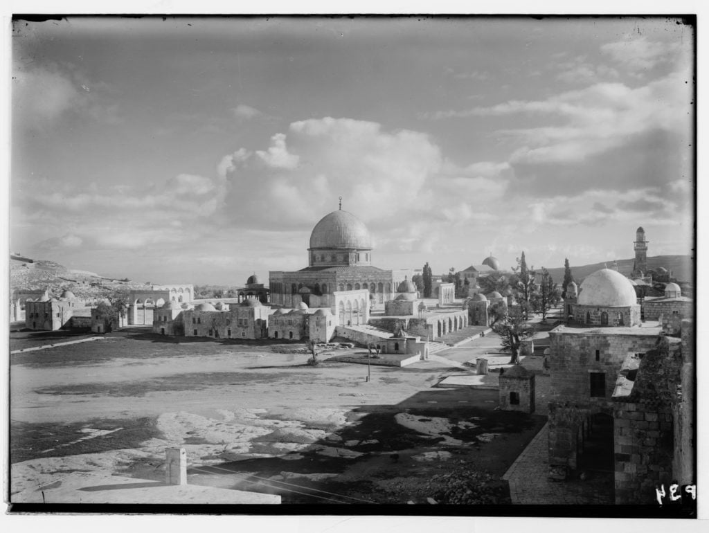 A photo of the Dome of the Rock in Jerusalem, Palestine, dating back to the early 1900s. Photo courtesy of the Palestine Museum US.
