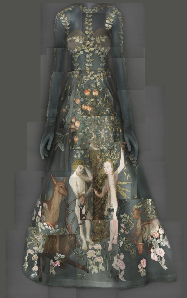 Evening Dress, Maria Grazia Chiuri and Pierpaolo Piccioli for Valentino, spring/summer 2014 haute couture, courtesy of Valentino S.p.A. Photo courtesy of the Metropolitan Museum of Art, digital composite scan by Katerina Jebb.