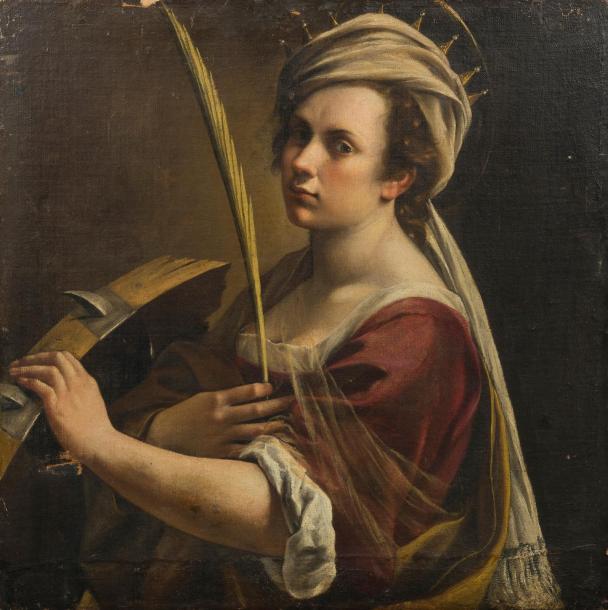 Artemisia Gentileschi, <em>Sainte Catherine d'Alexandrie</em>. Courtesy of Robilant + Voena.