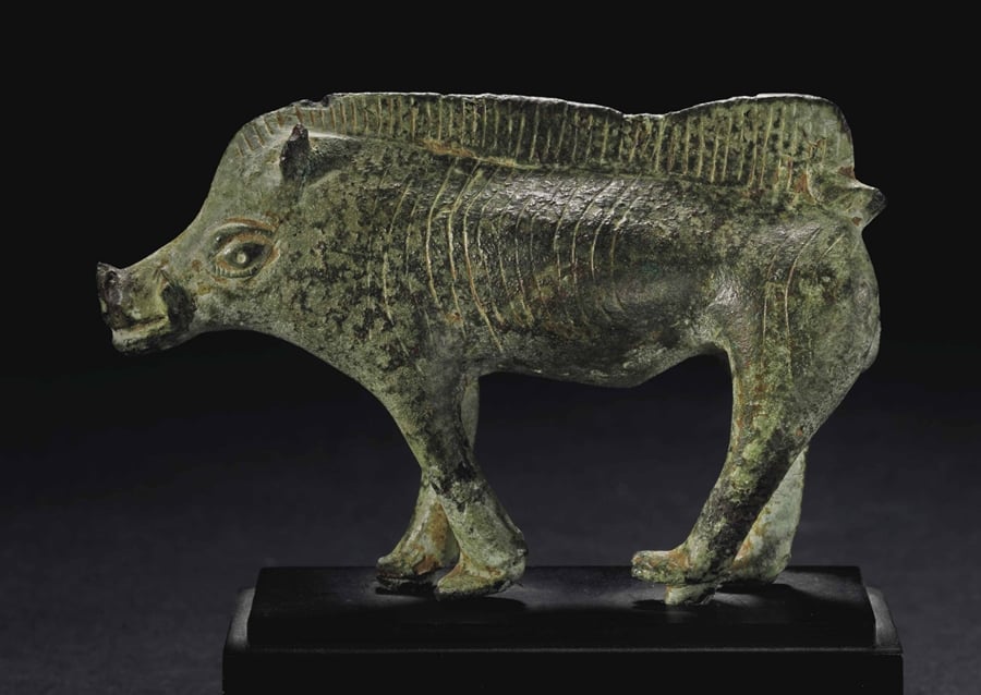 Roman Bronze Boar, (ca. 1st–2nd Century A.D.) as depicted in Christie's catalogue. Courtesy Christie's.