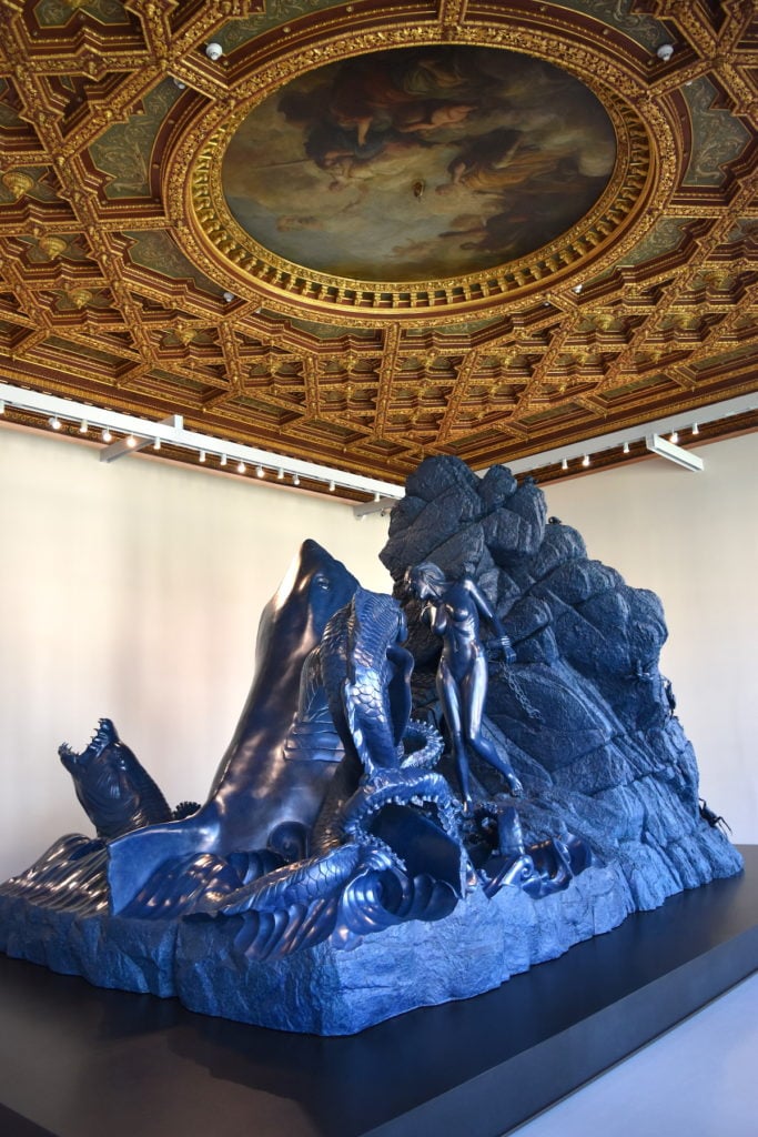 Installation view of sculpture in "Treasures from the Wreck of The Unbelievable." Image courtesy Ben Davis.