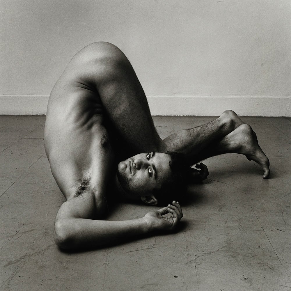 Peter Hujar, Gary Schneider in Contortion (2), 1979, gelatin silver print, purchased on The Charina Endowment Fund, The Morgan Library & Museum, 2013.108:1.79. © Peter Hujar Archive, LLC, courtesy Pace/MacGill Gallery, New York and Fraenkel Gallery, San Francisco. 