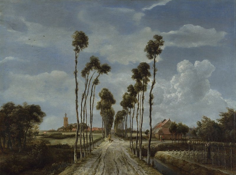 Meindert Hobbema, <em>The Avenue at Middelharnis<em> (1689). Courtesy the National Gallery, London.