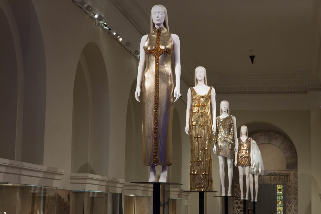 Installation view of "Heavenly Bodies" at the Met Fifth Avenue, Byzantine Gallery. Photo courtesy of the Metropolitan Museum of Art. 