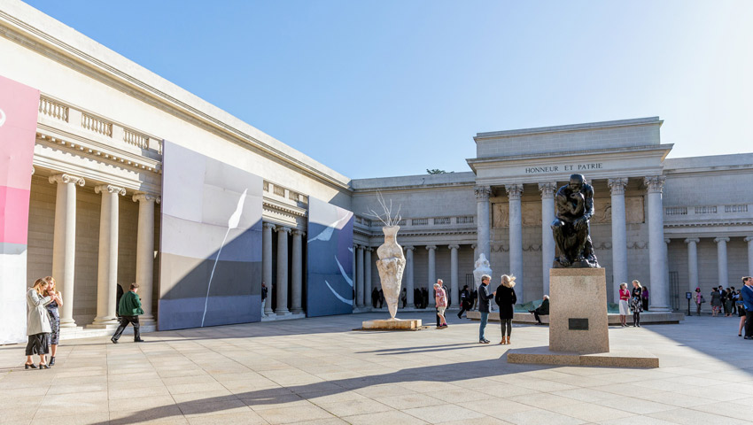 "Julian Schnabel: Symbols of Actual Life" Installation view at the Legion of Honor. ©Julian Schnabel Studio, photo by Moanalani Jeffrey, courtesy Fine Arts Museums of San Francisco.