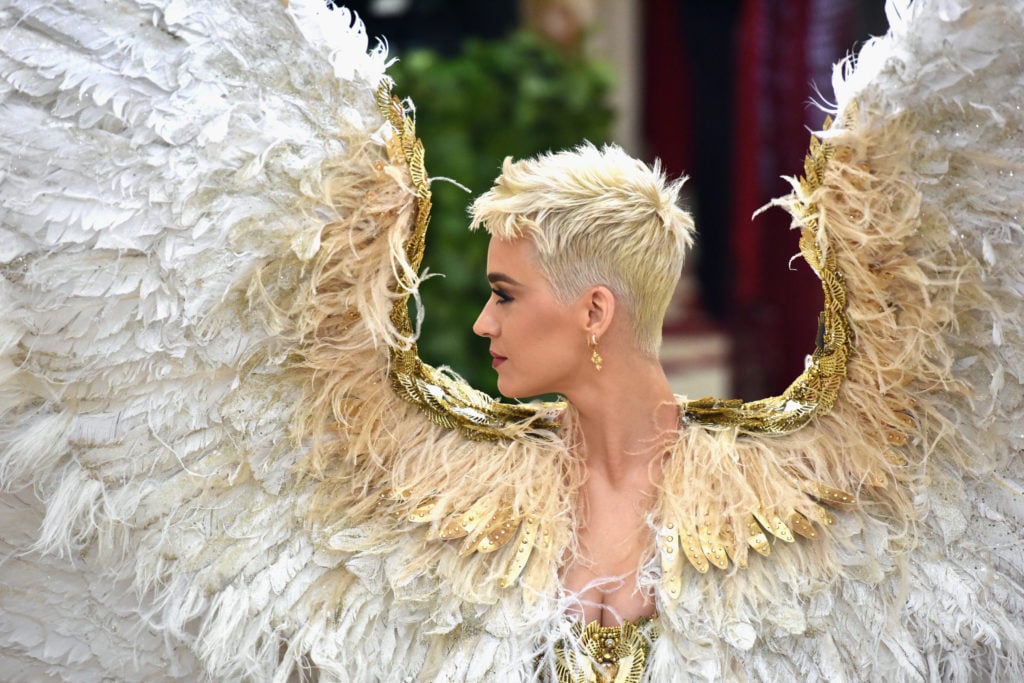 Katy Perry at the Metropolitan Museum of Art's Heavenly Bodies: Fashion and the Catholic Imagination Costume Institute Gala. Photo by Sean Zanni, ©Patrick McMullan.