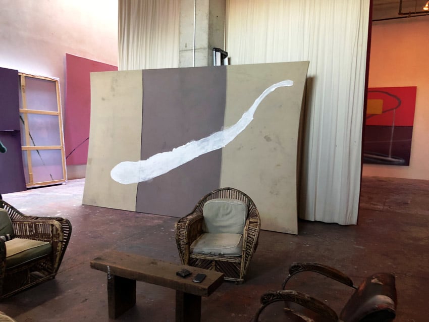 Julian Schnabel's studio. Photo courtesy of the Fine Arts Museums of San Francisco