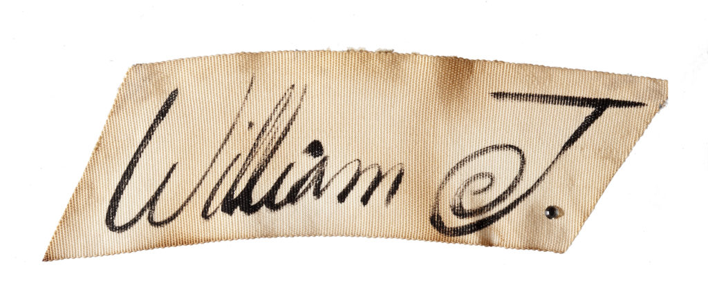 Label from a William J. hat, (circa 1960). Photo courtesy of the New-York Historical Society.