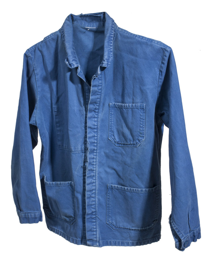 French workman's jacket worn by Bill Cunningham (circa 2000s). Photo courtesy of the New-York Historical Society.
