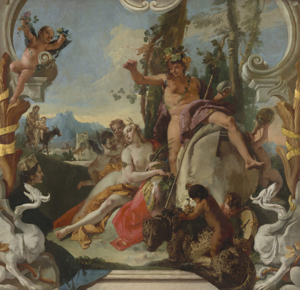 Giovanni Battista Tiepolo, <em>Bacchus and Ariadne</em> (circa 1743–45), after restoration work by Sarah Gowen Murray. Courtesy of the National Gallery of Art.
