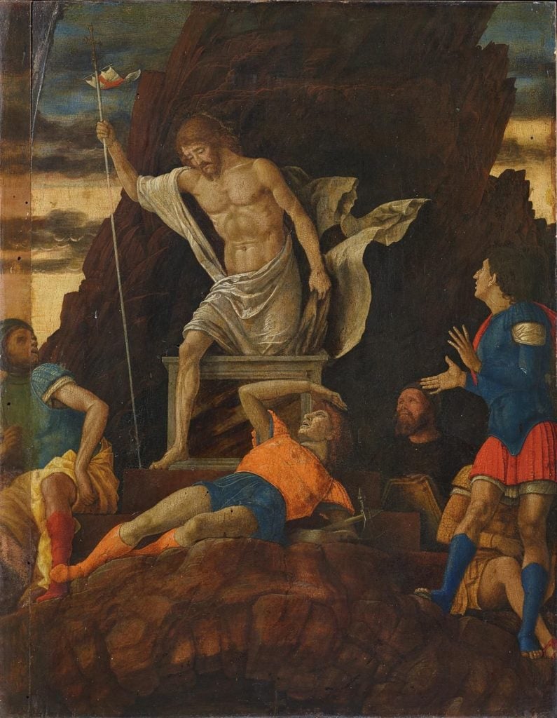 Andrea Mantegna The Resurrection of Christ (1492-93). Photo: courtesy of Accademia Carrara, Bergamo.