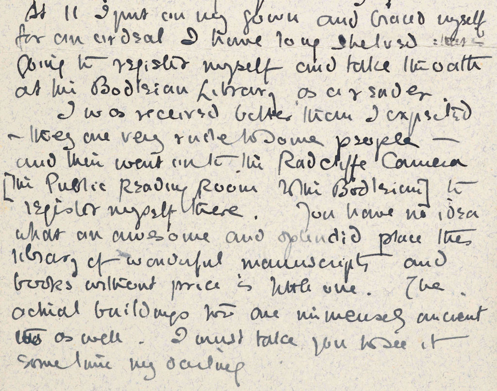 J.R.R. Tolkien wrote this never-exhibited letter to his fiancée as a student. Courtesy of the Tolkien Trust.