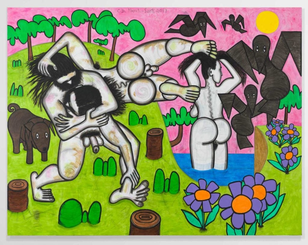 Carroll Dunham, Any Day (2017). Courtesy the artist and Gladstone Gallery, New York and Brussels, ©Carroll Dunham.