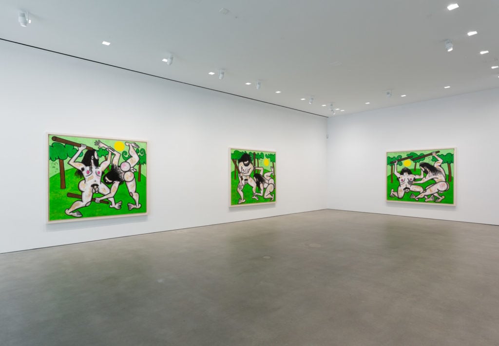 Installation view of "Carroll Dunham" at Gladstone Gallery. Photo by David Regen, courtesy of Gladstone Gallery, New York and Brussels.