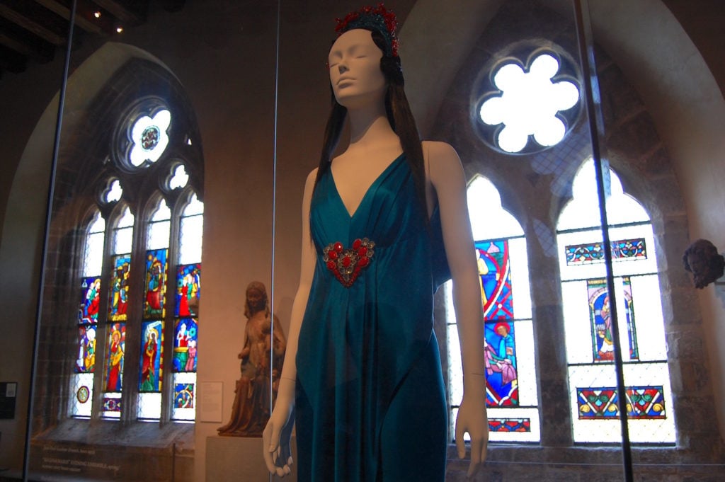 Installation view of "Heavenly Bodies" at the Cloisters. Photo by Sarah Cascone.