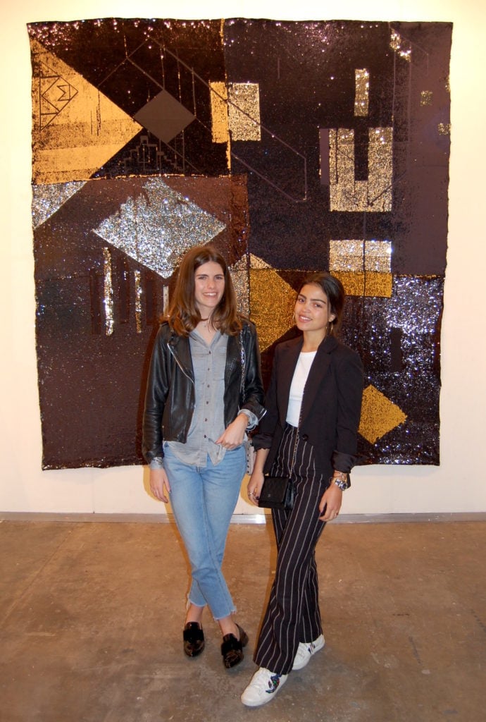 Caitlin Carmody and Valentina Mendoza at ArteBA. Photo by Sarah Cascone.