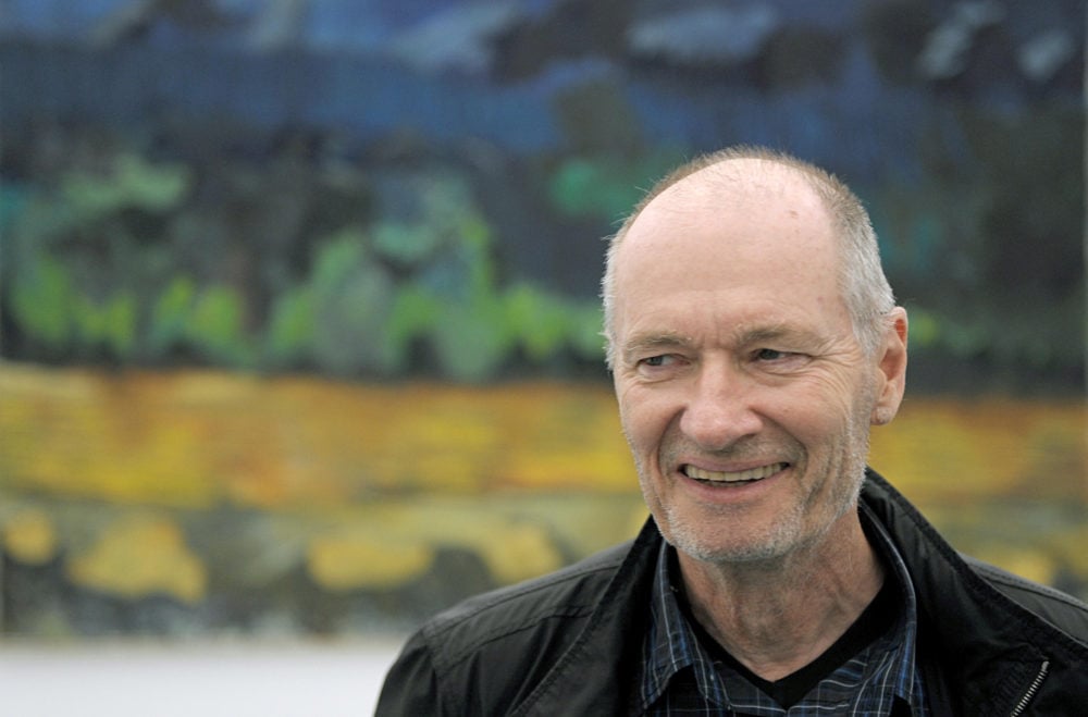 Danish artist Per Kirkeby poses in his exhibition in Duesseldorf, Germany, 24 September 2009. Photo by Federico Gambarini ©DPA Picture Alliance Archive Alamy. Courtesy Michael Werner Gallery New York and London.