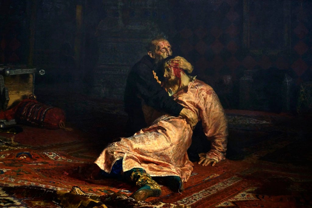 Ilya Repin, Ivan the Terrible and His Son Ivan (1885). Collection of the Tretyakov Gallery, Moscow.