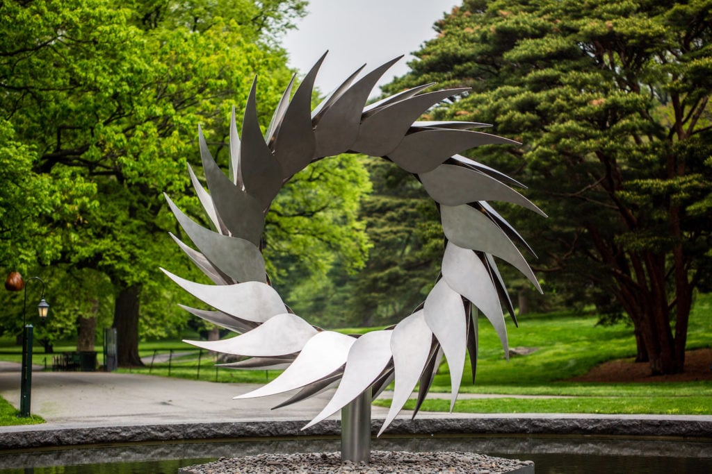 Marc Chai, <em>Heliconia Loop</em> in “Georgia O’Keeffe: Visions of Hawai’i” at the New York Botanical Garden. Photo courtesy of the New York Botanical Garden.