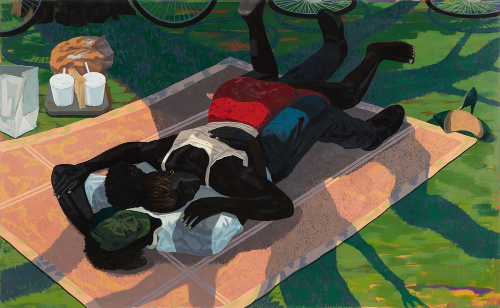 Kerry James Marshall, <i>Untitled (Blanket Couple)</i> (2014). Courtesy Phillips.