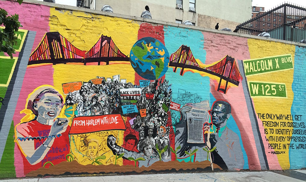From Harlem with Love: A Mural Project for Yuri & Malcolm. Photo by Noah Lichtman.