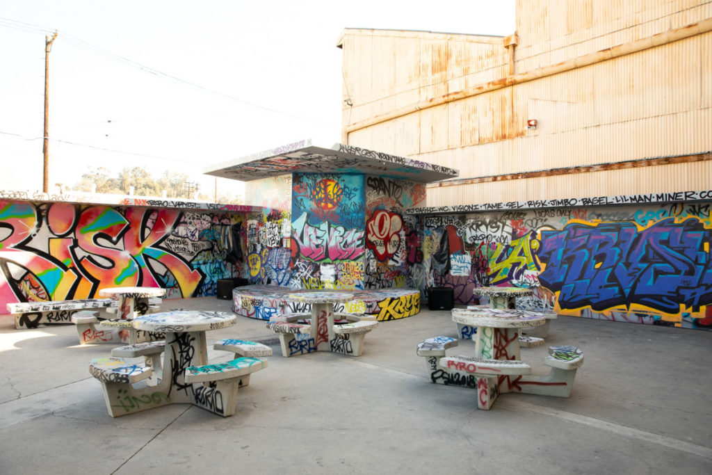 Replica of the Venice Beach Pavilion.  Installation view in "Beyond the streets." Photo courtesy of Beau Roulette.