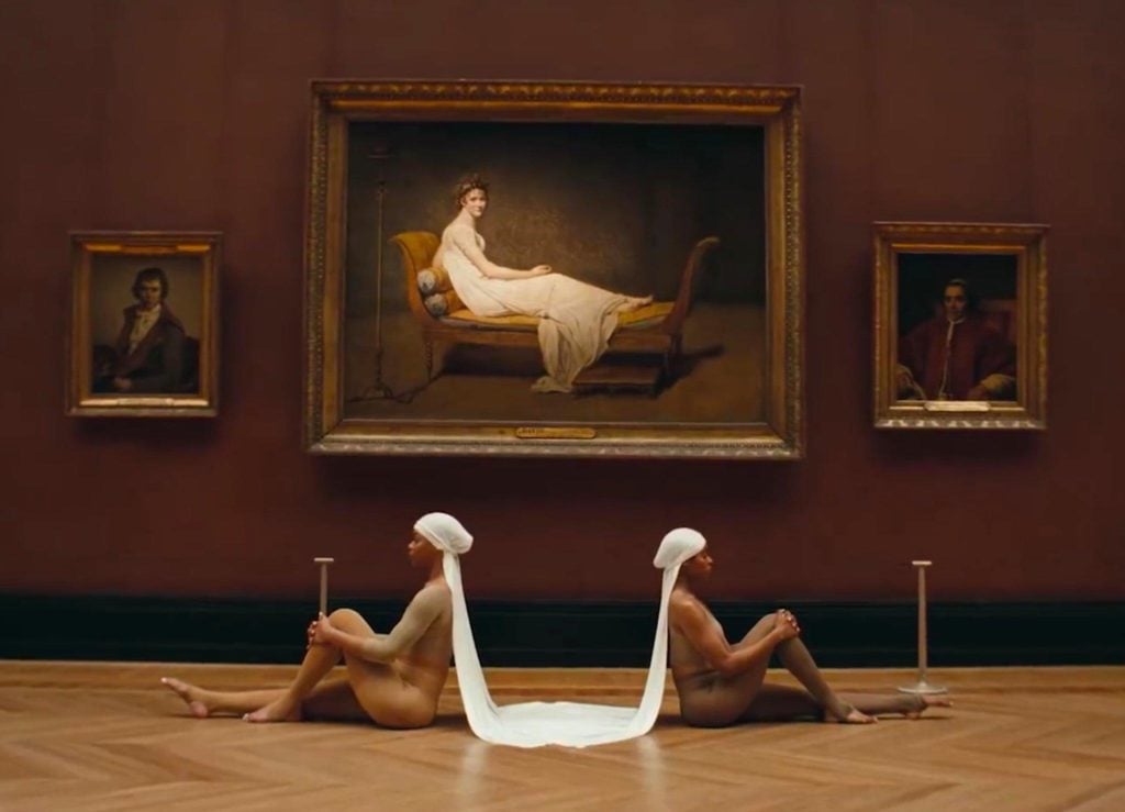 Jacques-Louis David's Portrait of Madame Récamier in Beyoncé and Jay Z in the music video for 