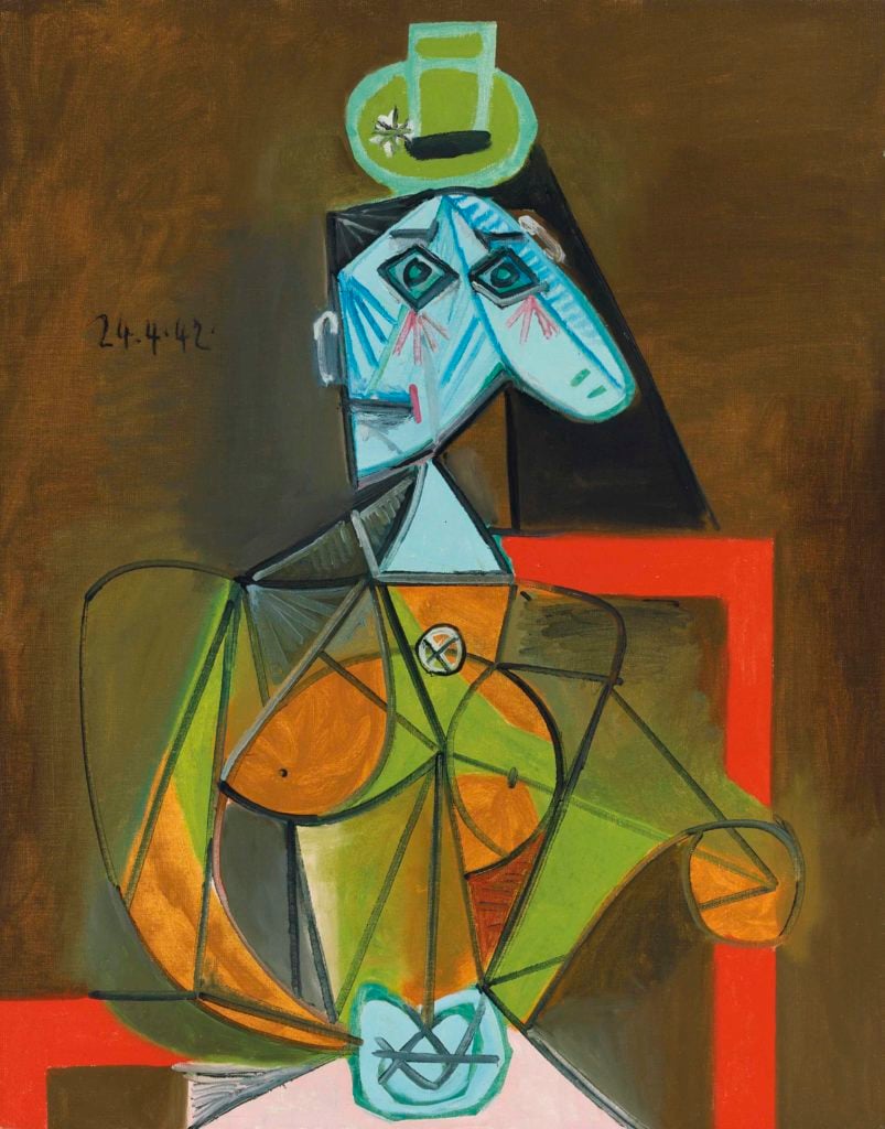 Pablo Picasso's Femme dans un fauteuil (Dora Maar) (1942). Image courtesy of Christie's Images, Ltd.