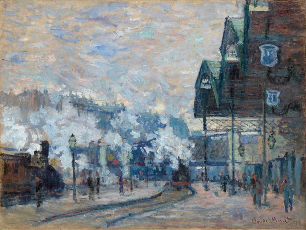 Claude Monet's La Gare Saint-Lazare, vue extérieure (1877). Image courtesy of Christie's Images Ltd.