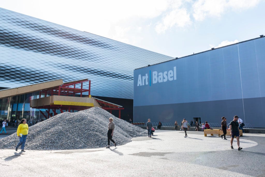 Installation view of Basilea (2018) at Art Basel in Basel, 2018. Courtesy of Creative Time and Art Basel.