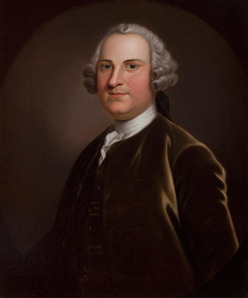 John Wollaston the younger, <em>Charles Willing</em> (1746). New signage at the Worcester Art Museum reveals that Willing owned a “Negroe Wench Cloe,” a “Negroe Girl Venus,” a “Negro Man John, and a “Negro Boy Litchfield.” Courtesy of the Worcester Art Museum.