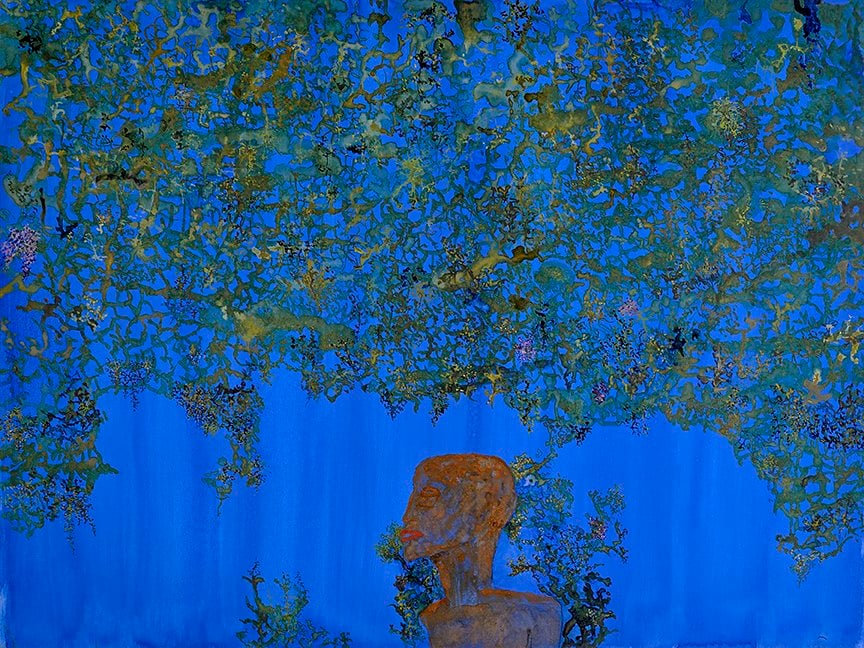 John Lurie, <em>The Sky Is Falling, I am Learning to Live With It</em>. Anthony Bourdain purchased this painting from the artist shortly before his death. Courtesy of John Lurie.