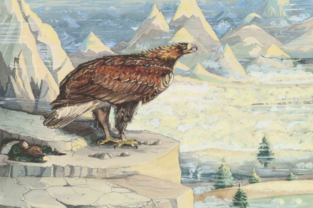 J.R.R. Tolkien, watercolor of an eagle. Courtesy of the Tolkien Estate.
